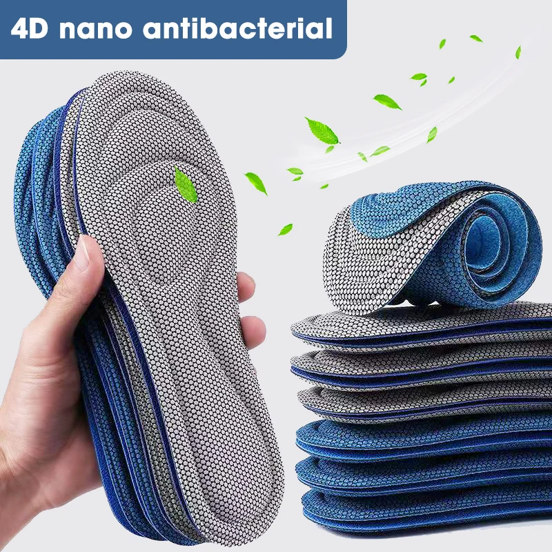 Solette ortopediche in memory foam da 4 pezzi per deodorizzazione antibatterica inserti per assorbimento del sudore scarpe sportive cuscinetti da corsa_voghion.com