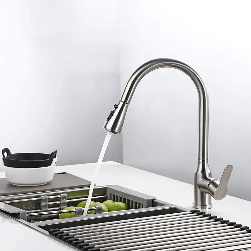 Kitchen Faucet Spray Head Pull-out One-click Water Stop Replaceable