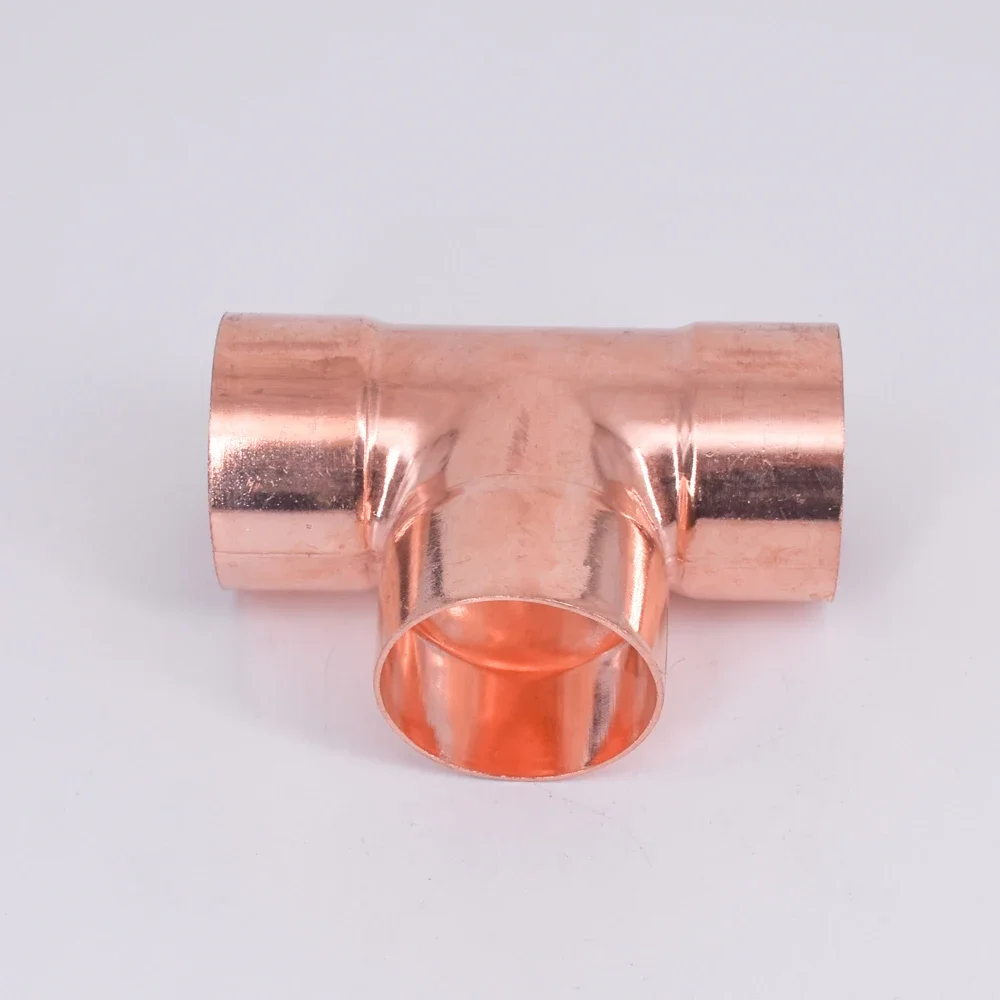 1/4" 3/8" 1/2" 5/8" 8 10 12 15 16 19 22 25-159mm ID Copper End Feed Solder Tee 3 Ways Plumbing Fitting Coupler Air Conditioner