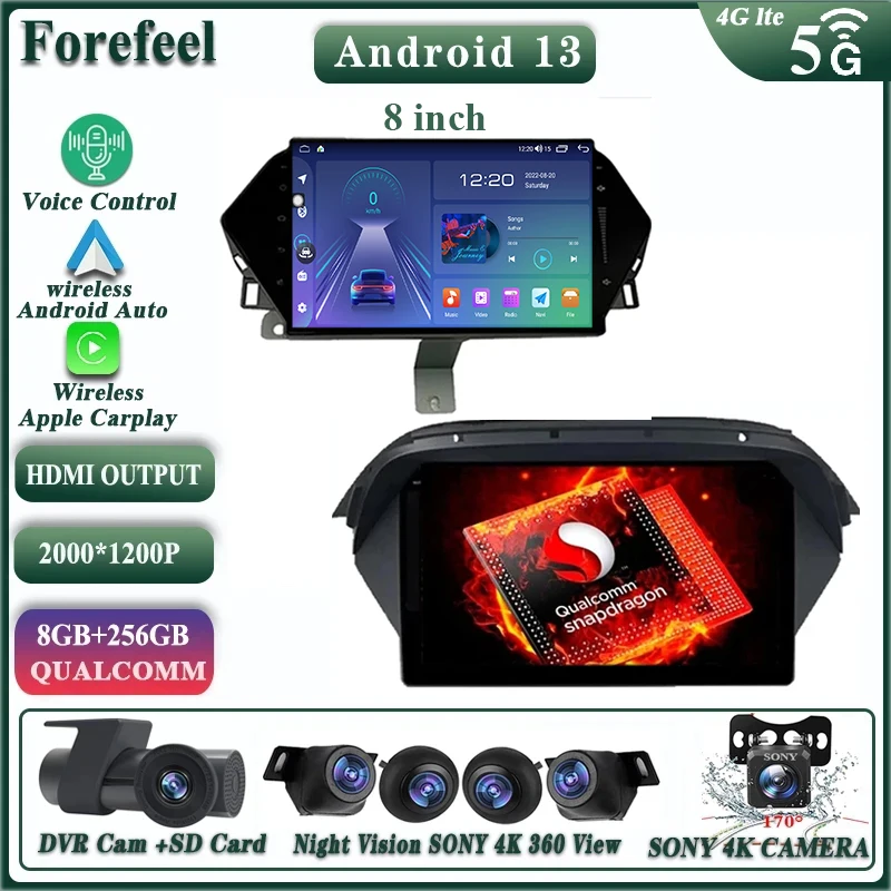 Android 13 Qualcomm Per Honda Acura Mdx 2007 - 2013 Multimedia Gps Car Player Navigazione Stereo Radio Dvd Video Screen Carplay