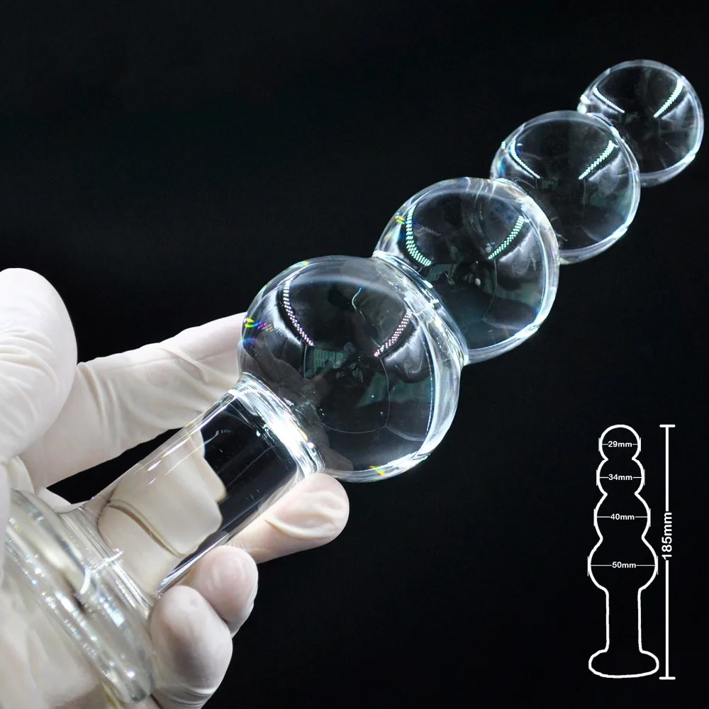 Grandi perline anali in vetro Pyrex, palline grandi, dildo di cristallo, butt plug, cazzo artificiale, masturbarsi_voghion.com