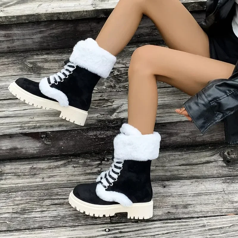 2026 Women Outdoor Durable Cozy Casual Elegant Snow Boots Women Designer Winter Warmth Platform Mid Calf Boots Shoes for Women
