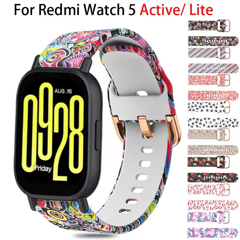 Women's Printed Silicone Sport Band - Stylish 20mm-22mm Wristband Bracelet