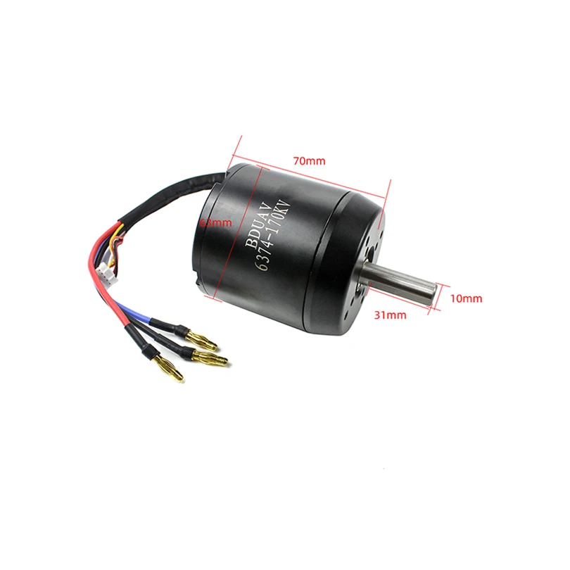 Hocheffizienter 6374 170KV Bürstenloser Motor 2800W 24V/36V für Vierrad-Balancier-Scooter Elektrische Skateboards mit Hall-Motor – Detail 4