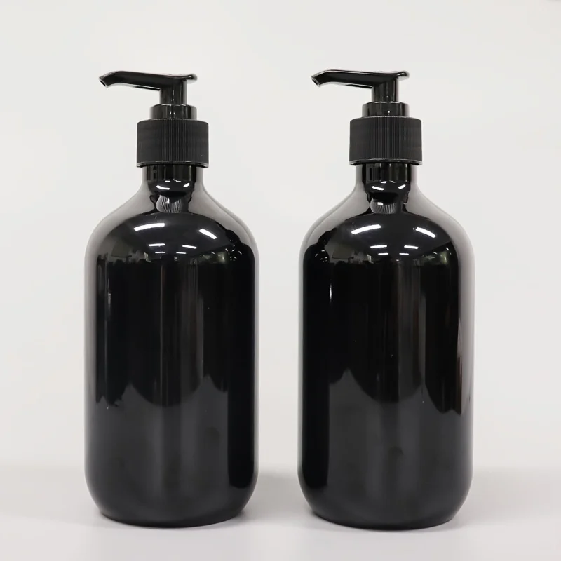 2pcs 500ml Shampoo Shower Gel Packaging Bottle Round Shoulder Push Type Lotion