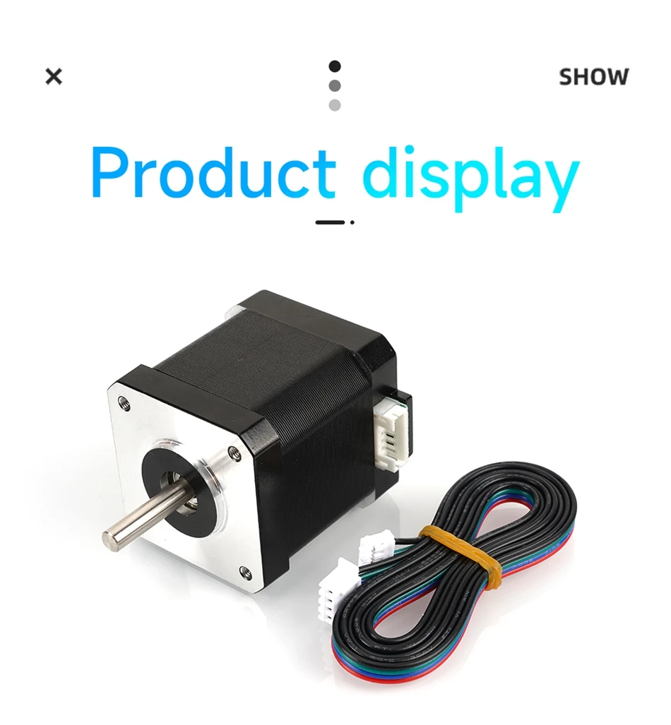 Stepper 42 Motor 48 MM 60 MM Höhe Quadratische Motoren 17HS8401 17HS8401S Mit Kabel Schwarz Splitter 3D Drucker Teile – Detail 12