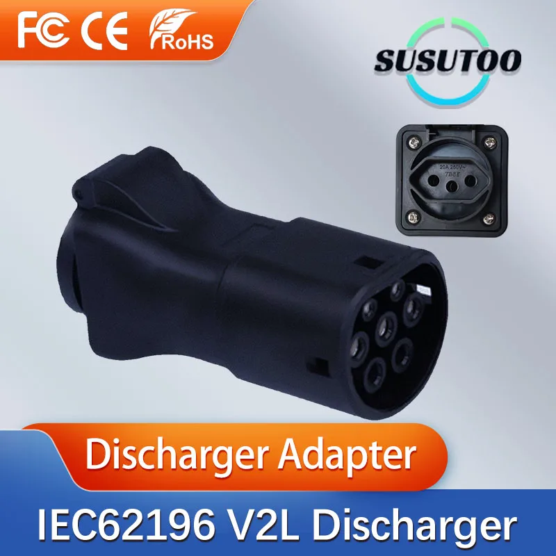 V2L Connector EV Charging Adapter V2L Discharger For Type2 Car Discharge EV Cable Adapter Support MG Kia Hyundai Discharge V2L Vehicle to Load Type 2 Brazil Plug