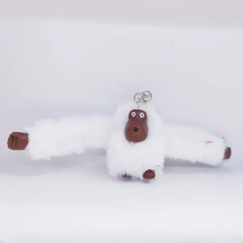 Plush Brown Gibbon Gorilla Keychain Pendant - Cute Stuffed Decoration