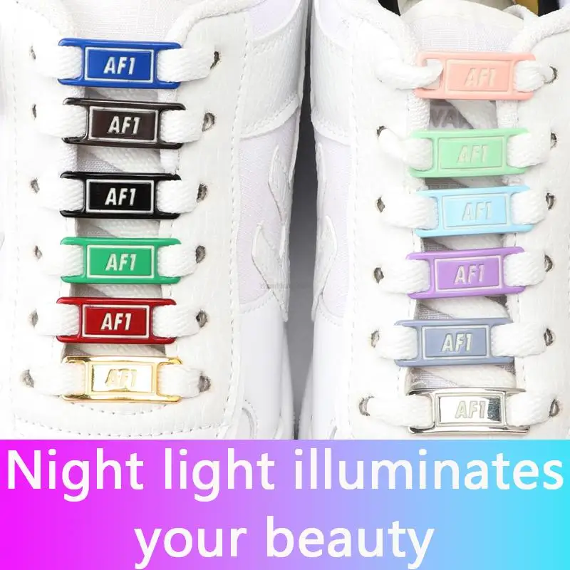 Luminous AF1 Laces Buckle Fashion Shoe Charms Quality Metal Shoelaces Decorations Chapa Air Force Sneaker One Shoes Accessories