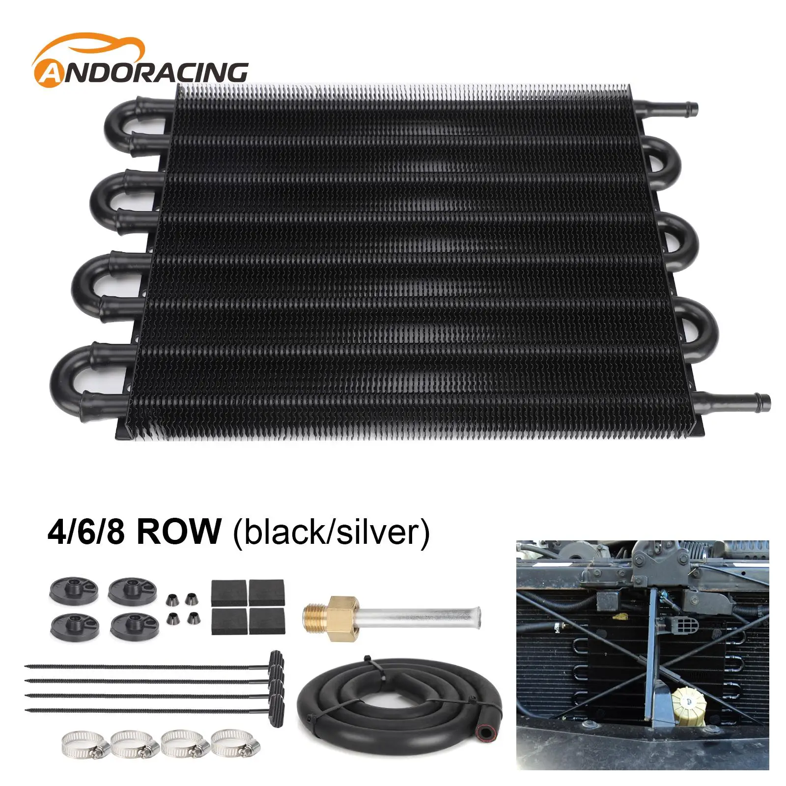 Car Air Conditioning Tube Belt Condenser Tube Transmission Oil Cooler Kit Universal Auto-Manual Radiator Converter Kit 4/6/8 Row oil cooler kit aluminum radiator kit air conditioning actuator