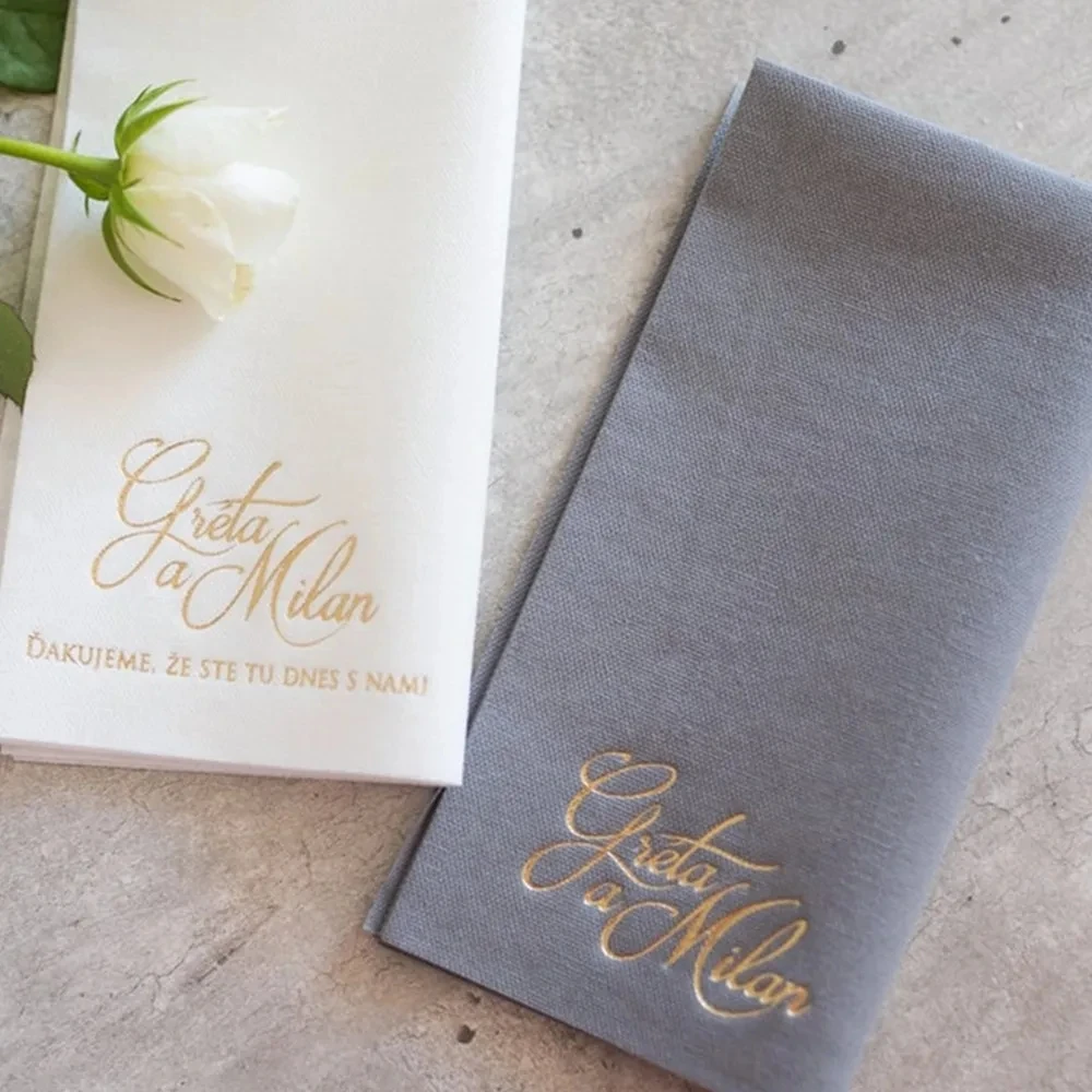 

50pcs Custom Logo any text Baby shower Bridal shower napkins birthday party bachelor First Communion Personalize Wedding dinner