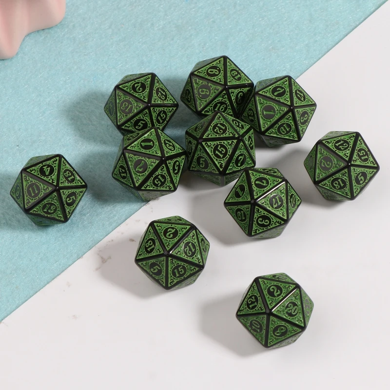 

10шт 5 цветов многогранные игральные кости d20 многогранные игры TRPG набор игральных костей настольная игра
