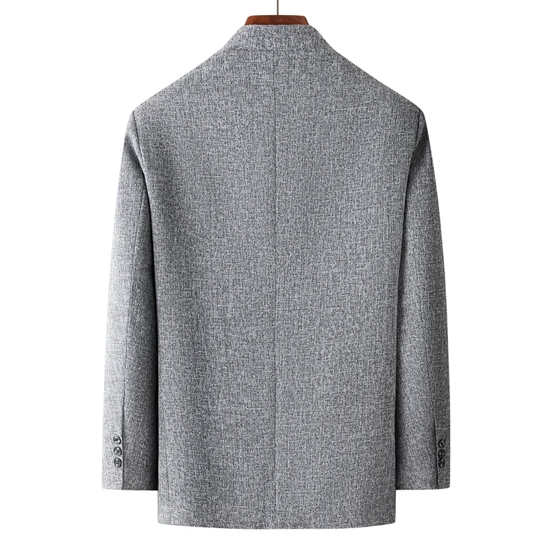 대형 사이즈 (M-6XL) 비즈니스 트렌드 스탠드 칼라, 캐쥬얼 남성용 싱글 세트, 모든 패션, 잘 생긴 트렌드, 새로운 2024