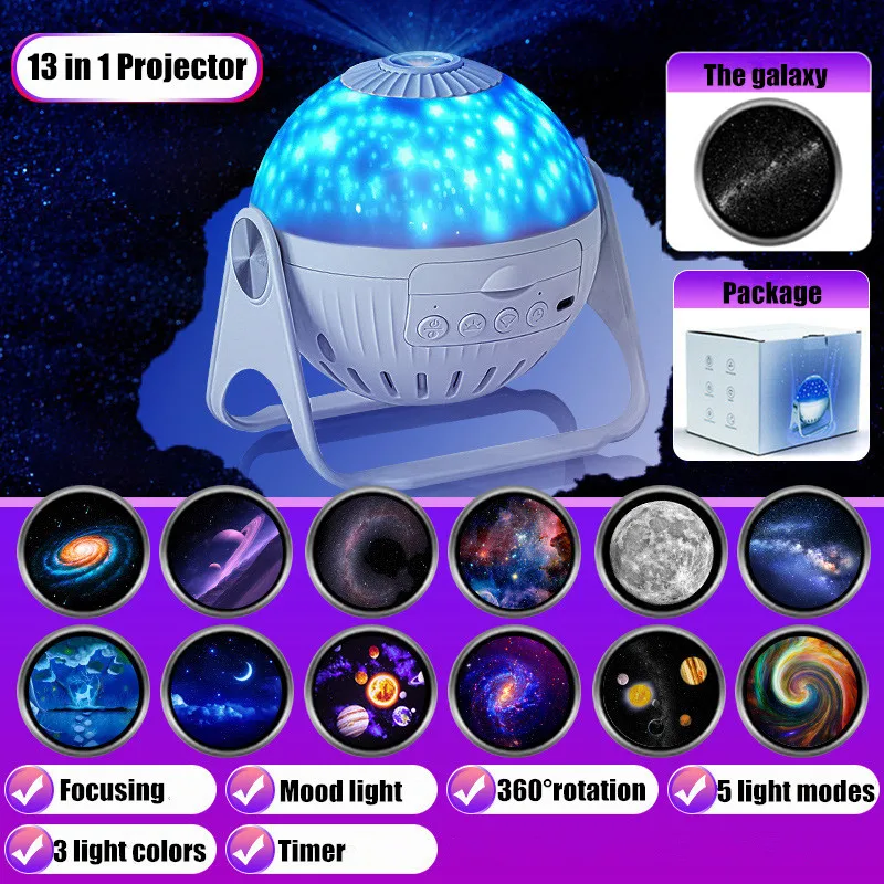 AmyFei LED Sternenhimmel Projektor,Galaxy Light Projector,Weltraum  Nachthimmel Lichtprojektor Lampe Mit Timer & Fernbedienung, Night Light  Projector