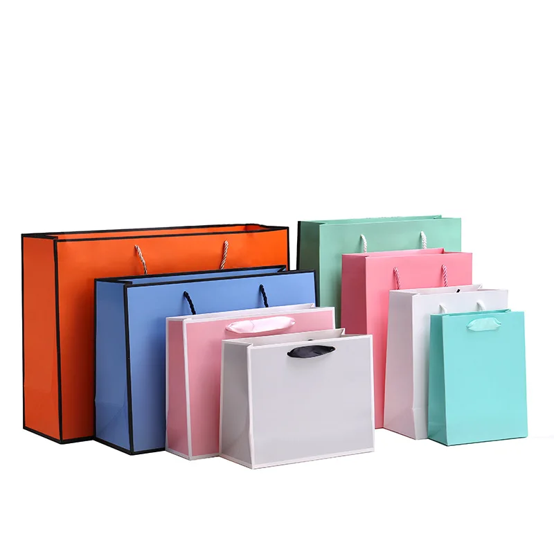 

10 шт., бумажные пакеты с ручкой