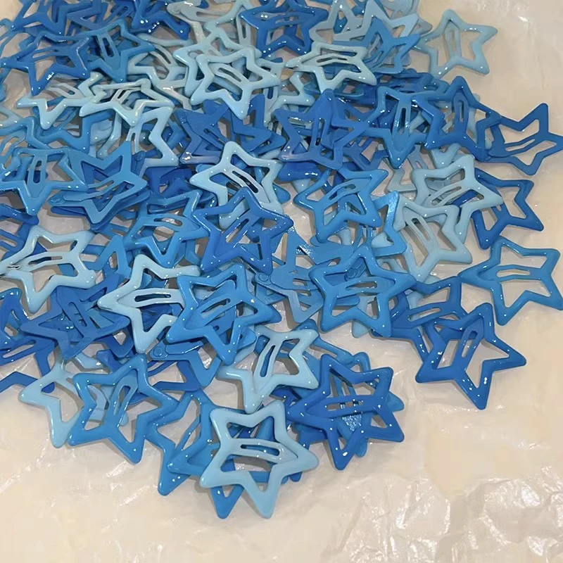 

6Pcs Colorful Star BB Hairpins Women Y2K Gilrs Hair Clips Barrettes Metal Snap Clip for Girls Kids Headdress Hair Accessories