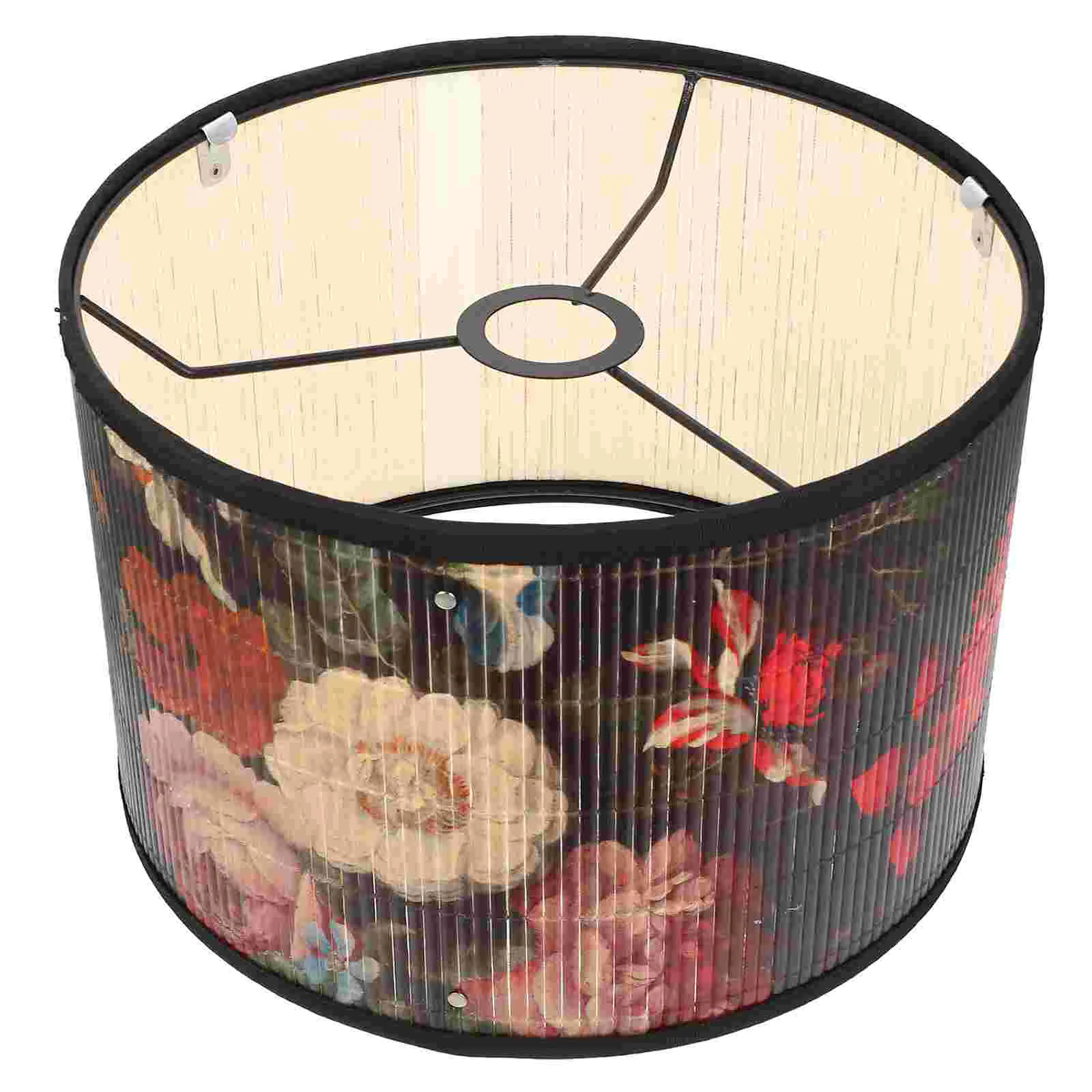 

Vintage Drum Lamp Shade Floral Lampshade Colorful Printed Chandelier Lamp Cover Replacement Pattern Light Cover Table Lamp