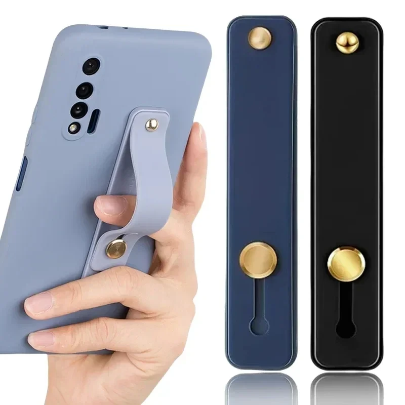 Wrist Band Hand Band Finger Grip Mobile Phone Holder Stand Push Pull Universal Plain Color Phone Socket Holder for iPhone Xiaomi