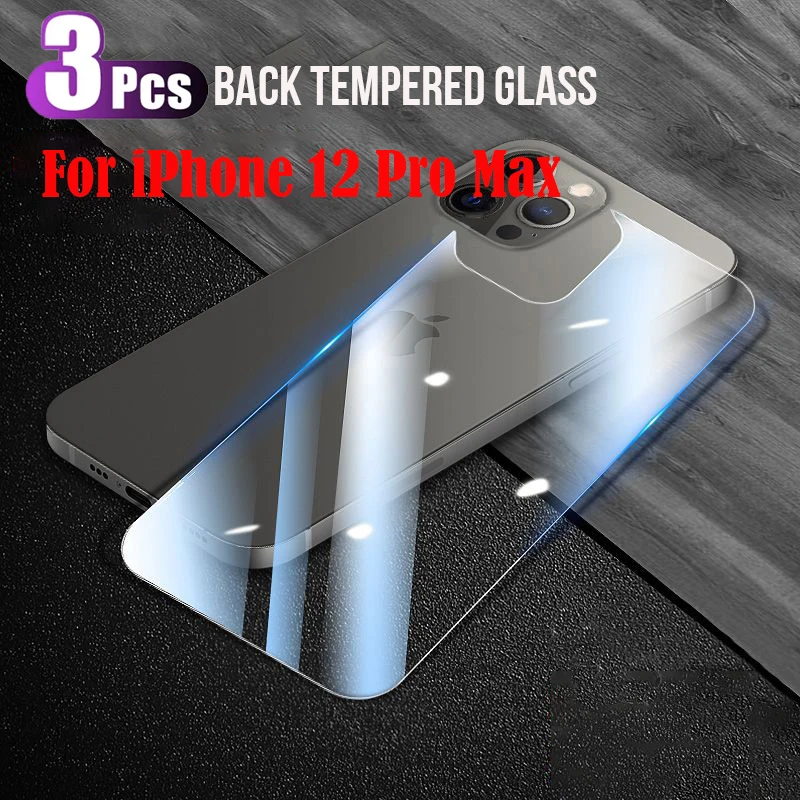 Premium Back Tempered Glass Rear Screen Protector Film (3-Pack)