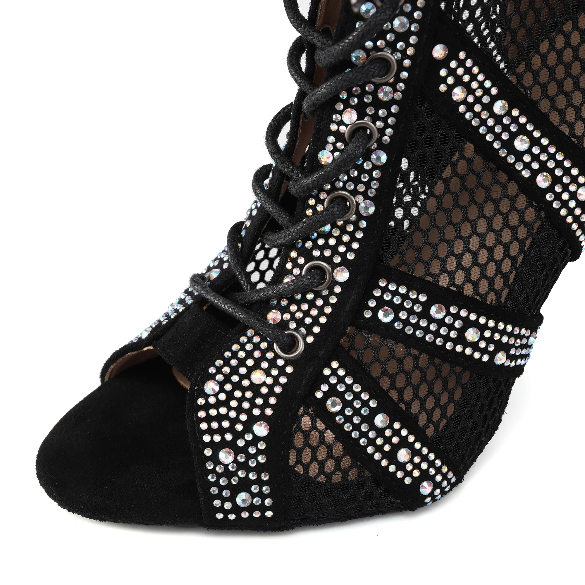 SWDZM Women Dance Boots Shiny Latin Jazz Dance Shoes Full Rhinestone Dancing Boots Customizable Heels Women Ladies Dancing Shoes 5