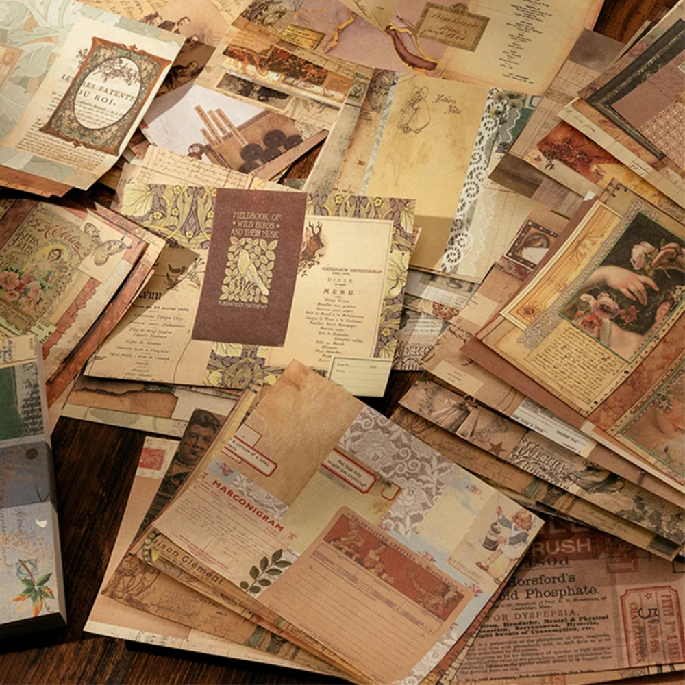 Mr. Paper 8 Style 100pcs/book Vintage Message Material Paper Creative Flower Character Hand Account Decorative Memo 