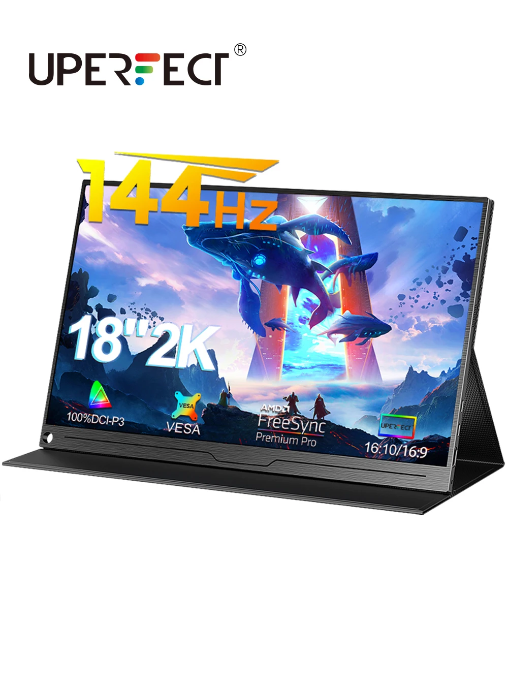 

UPERFECT UAlly J118 2K 18 Inch 144Hz Gaming Monitor 2560x1600 with HDR Freesync 16:10 HDMI Type-C Portable Display for Nintendo