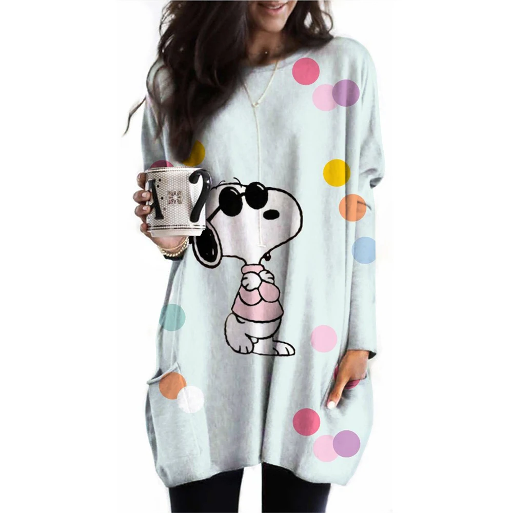 thumbnail image 1 of Sudadera con capucha de dibujos animados de Snoopy para mujer, edición de primavera y otoño, sudadera con cuello redondo para mujer, nueva moda 2024, ropa deportiva para parejas, 1 of 5