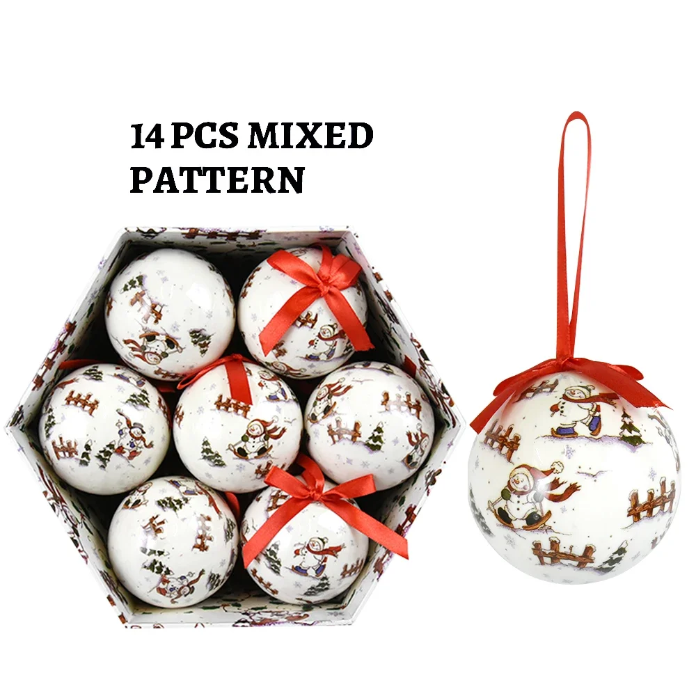 thumbnail image 1 of 14 bolas decorativas para árbol de Navidad, adornos para árbol de Navidad, bolas colgantes, muñecos de nieve, adornos para fiesta en casa, regalos de Año Nuevo, 1 of 5
