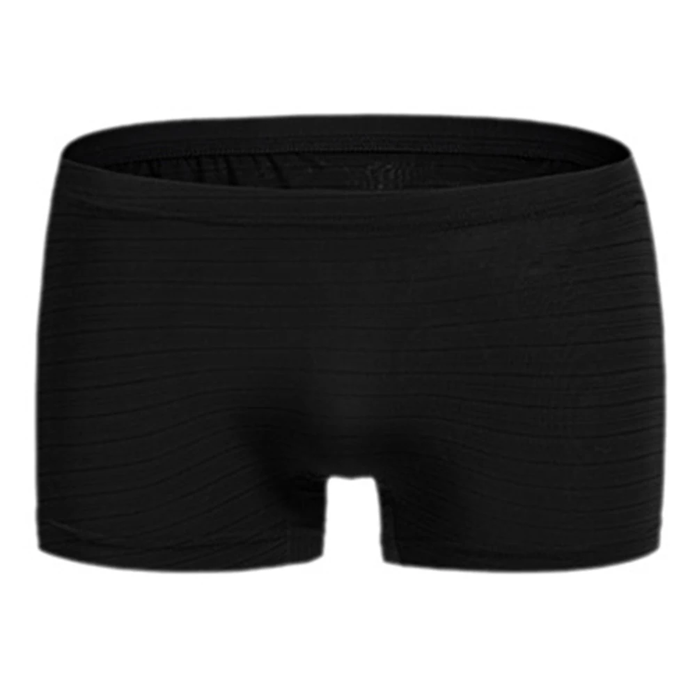

1pc Men's Solid Color Ice Silk Underwear Sexy Boxers Shorts Bulge Pouch Panties Low Waist Breathable Man Underpants Lingerie
