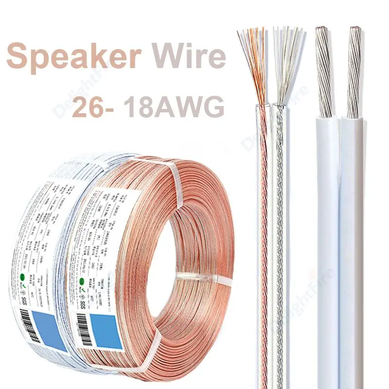 SpeakerWireElectricalWiresTinnedCopperWire2Pin22AWGExtension
