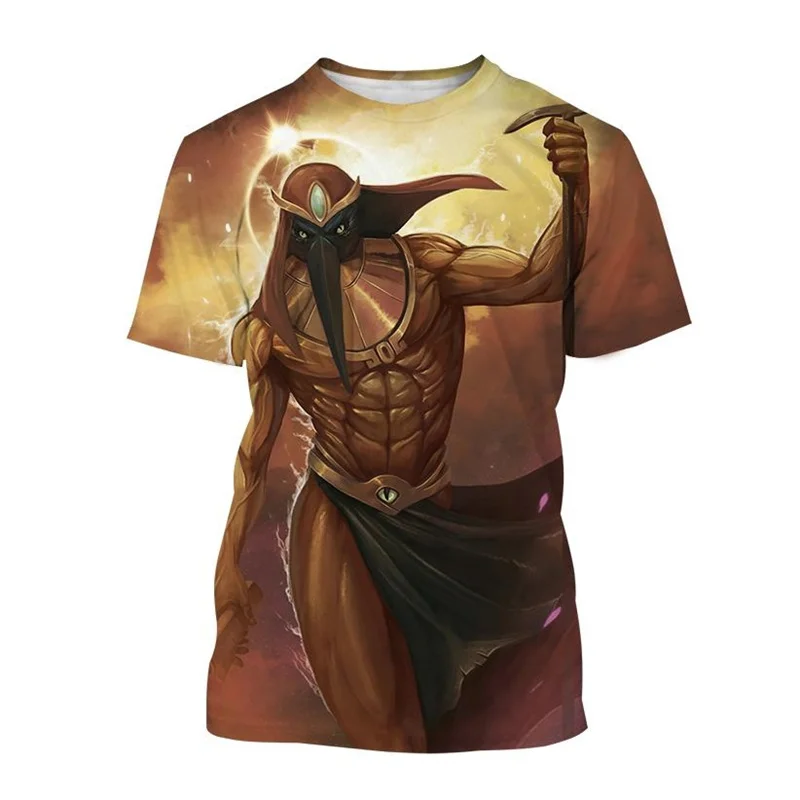 

Egypt God Thoth Summer T-shirt For Men Ancients Graphics 3d Print Fashion Short Sleeve Top Elastic Sport Fitness Tee Shirt Male