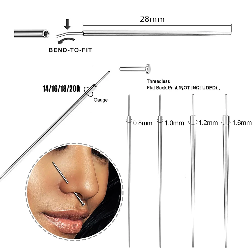 3-tlg. Edelstahl Piercing Taper Set - 16G 18G 20G Dehnungshilfen