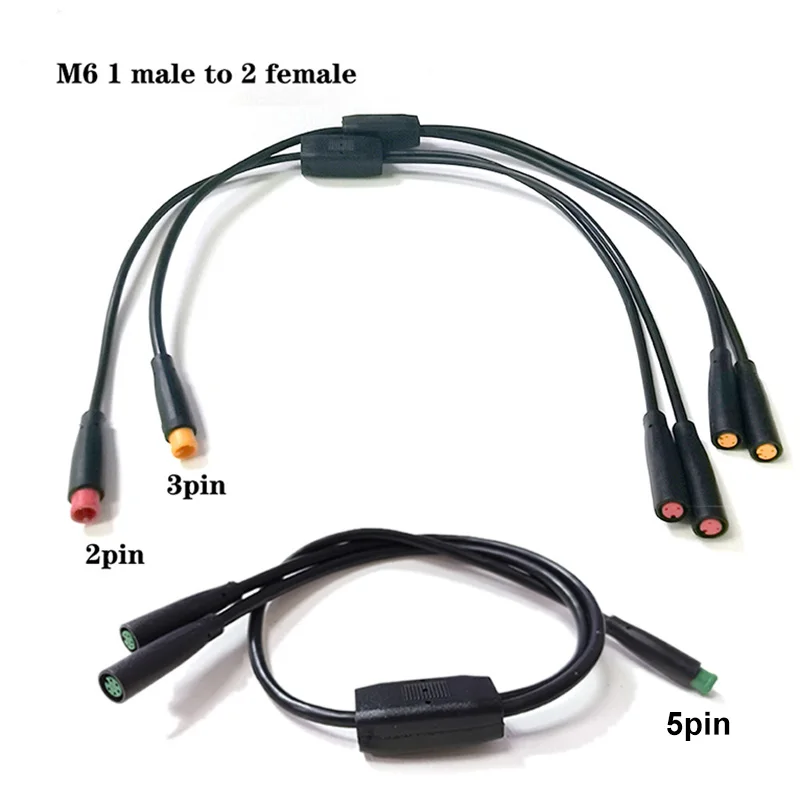 M6 6mm 1 Stecker auf 2 Buchsen Splitter-Verbinder 2/3/5-polig Wasserdichter Julet Elektrischer Steckverbinder für E-Bike Signalsensor – Detail 5