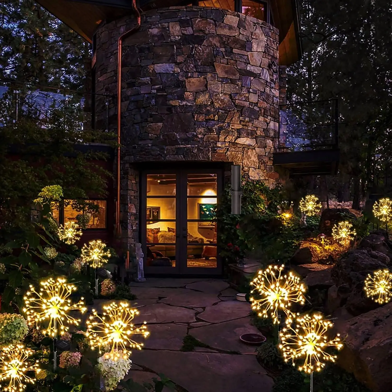 Solar Lights LED Solar Garden Lights Outdoor Waterproof Solar Firework Lights DIY Ground Lamp Lawn Yard Path Patio