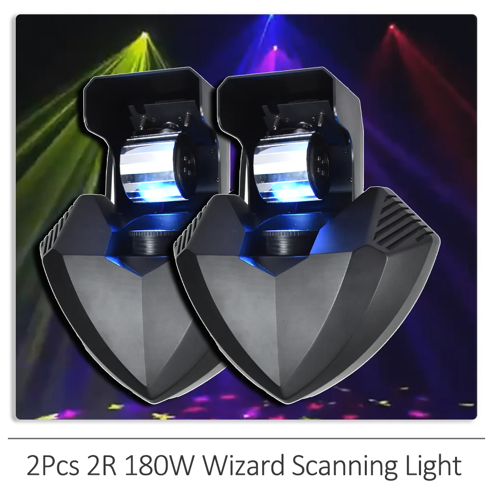 

2Pcs/lot 180W 2R Wizard Beam Scanning Guide Roller Light Pattern DMX512 Voice Control DJ Disco Party Bar Show Stage Effect