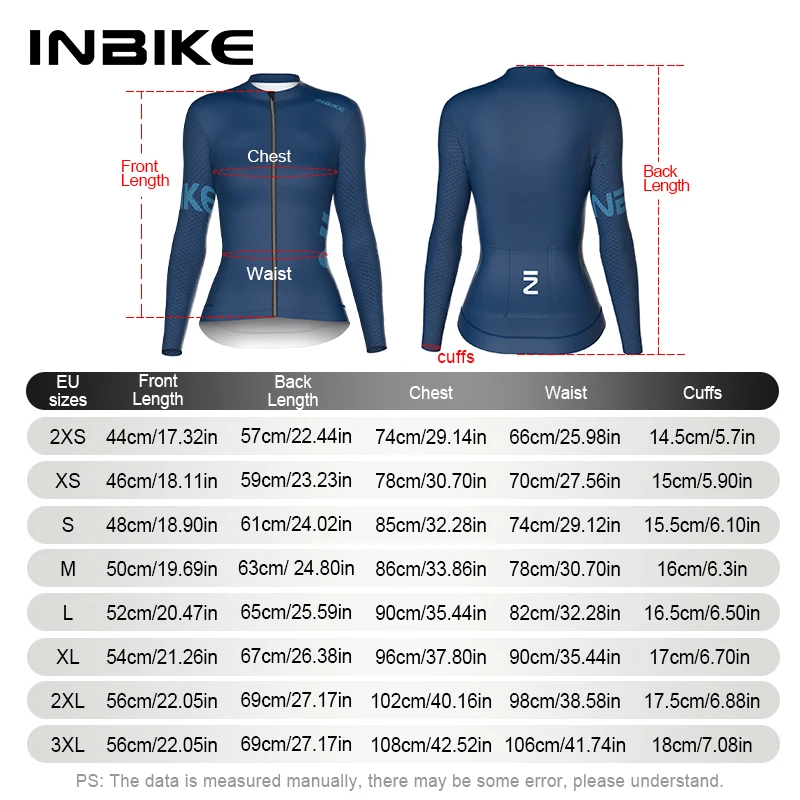 INBIKE new pro long sleeve cycling jersey for road bicycles lightweight breathable fabric pockets full zipper design for women