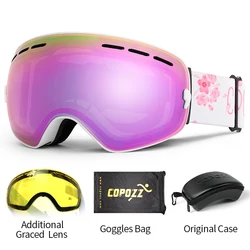 COPOZZ Professional Anti-Fog UV400 Ski & Snowboard Goggles (Sakura lens Set)