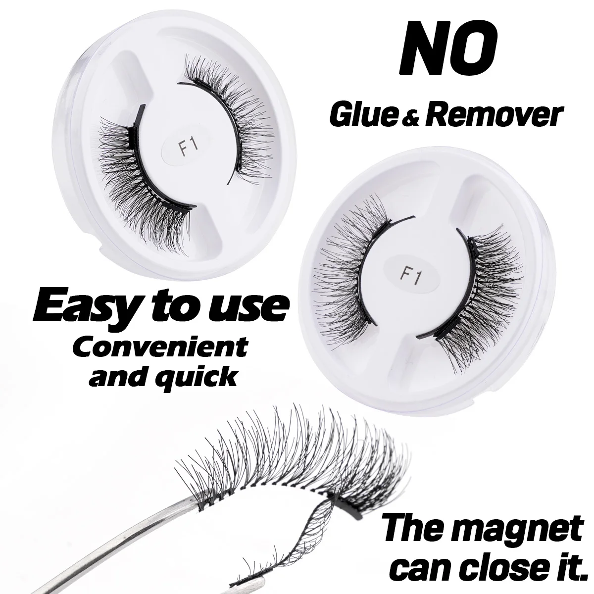 Magnetic Lashes Kit With Curler Pack 5 pairs 3D Magnetic False Eyelashes No Glue Needed Fluffy Reusable Make Up