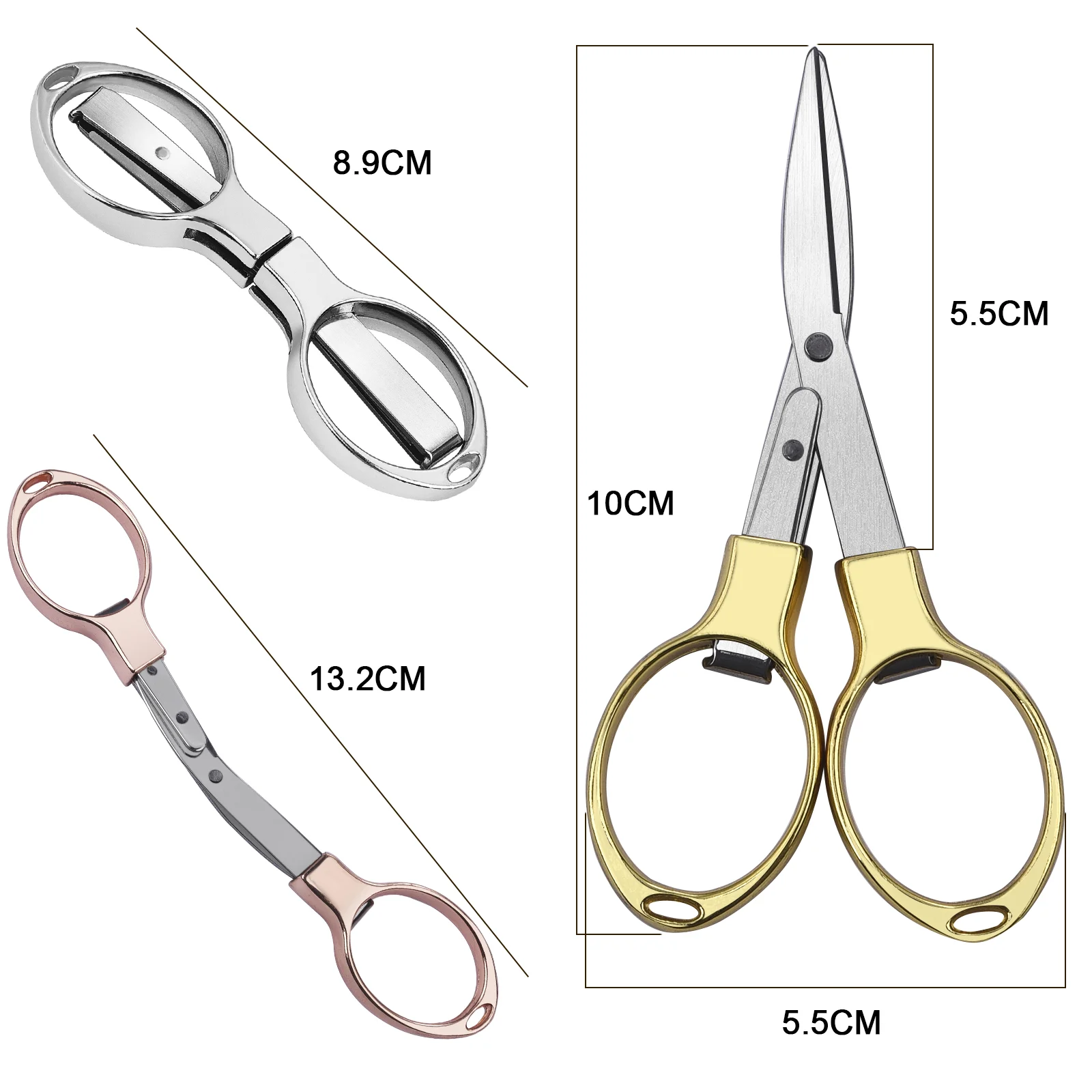 접이식 가위 포켓 여행 작은 공예 날카로운 블레이드 비상 미니 접이식 여행 자수 가위 스레드 재단사 가위