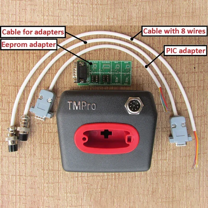 오리지널 TMPro 2 TMPro2 트랜스폰더, 자동차 키 프로그래머, PIN 코드 계산기, PIC 어댑터, Eeprom 어댑터, 메인 SW, 2 케이블 세트