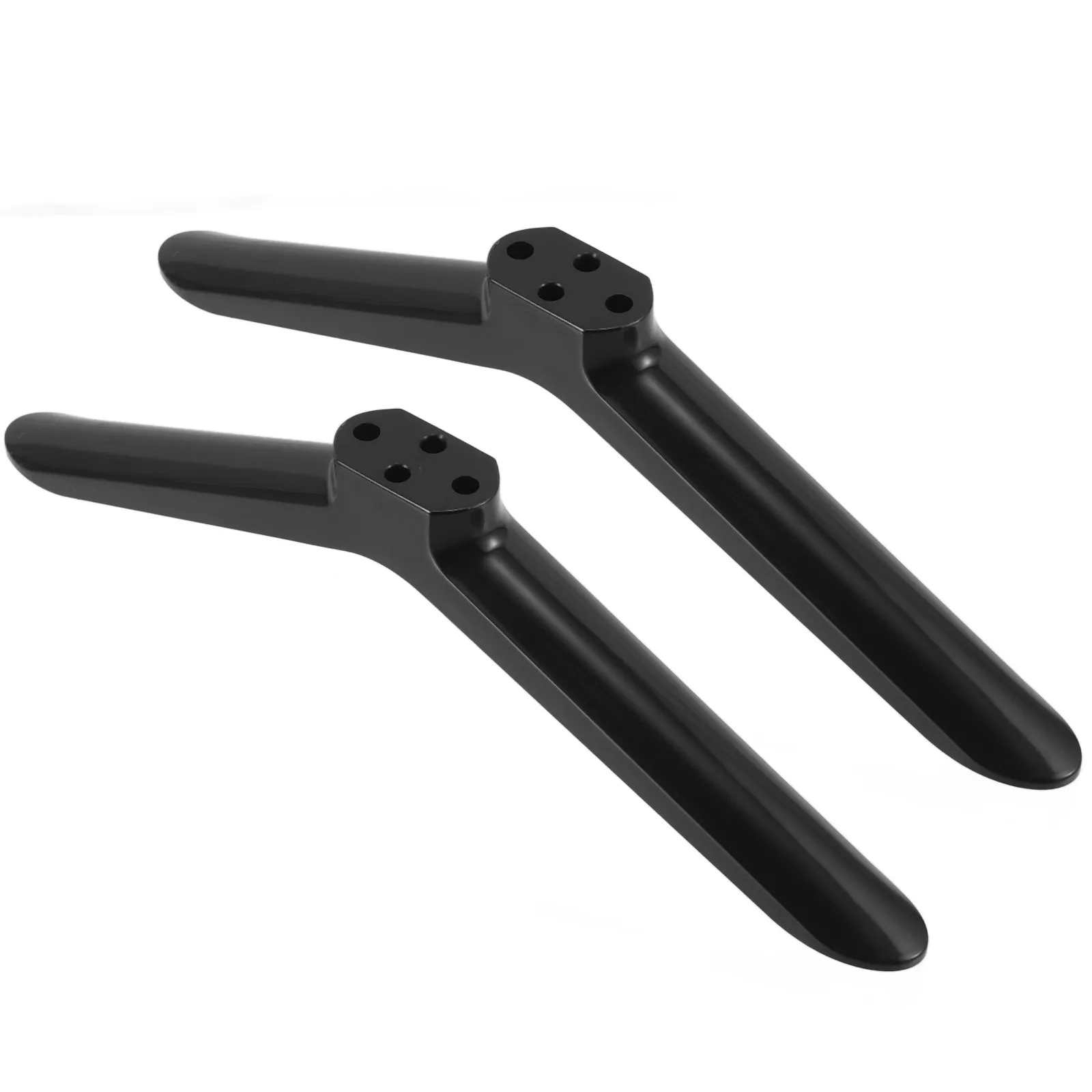 2Pcs TV 베이스 스탠드 다리 40 인치 평면 스크린 텔레비전 거실 침실 안정적인 라이저 마운트 용 검정색 플라스틱 교체품