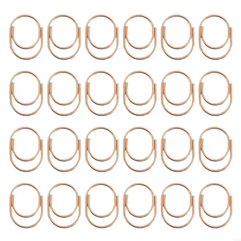 LXAA 24Pcs 다채로운 종이 클립 25x19mm 스테인레스 스틸 종이 클립 파일 클램프 책 페이지 마커 클립 사무실 학교