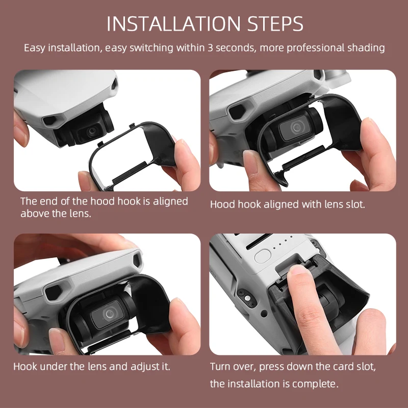 INSTALLATION STEPS Easy installation, easy switching within 3 seconds; more professional shading 