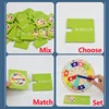 Wooden Clock Model Teaching Aid Montessori Learning Clocks with Cards Kindergartner Toy for Game Interaction Playroom Wall 4