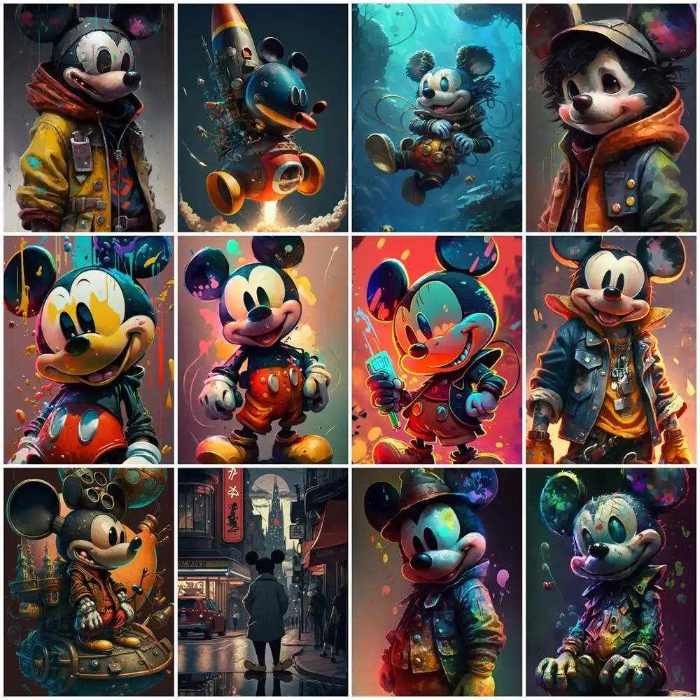 Disney Paint By Number Canvas Painting Kits Mickey Mouse DIY Hobby