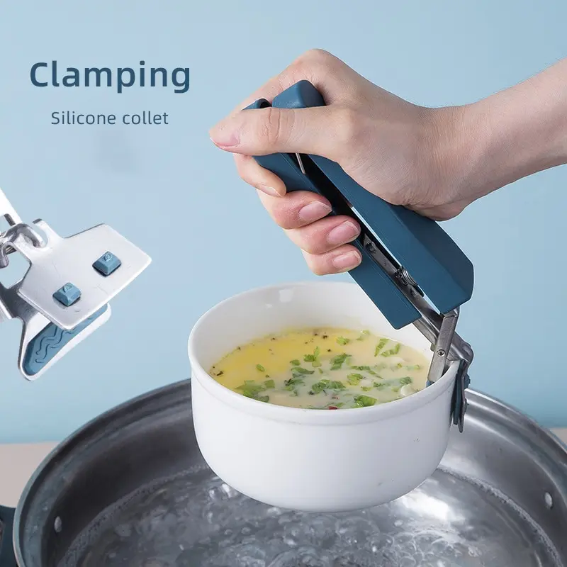 dish plate gripper dish gripper kitchen accessories kitchen tool kitchen holder clip silicone kitchen holder kitchen anti scald holder Stainless Steel Bowl Picker Dish Clamp Lifting Plate Clamp Non Slip Anti-scald Clip To Take Kitchen Gadgets
