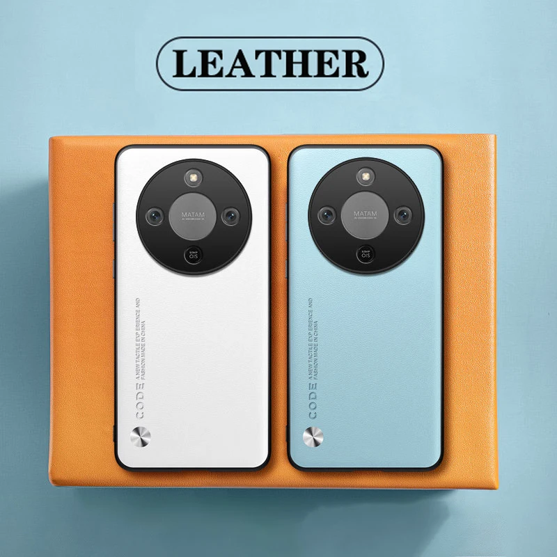 Deluxe Plain Leather Silicone Protective Case with Hard Bumper