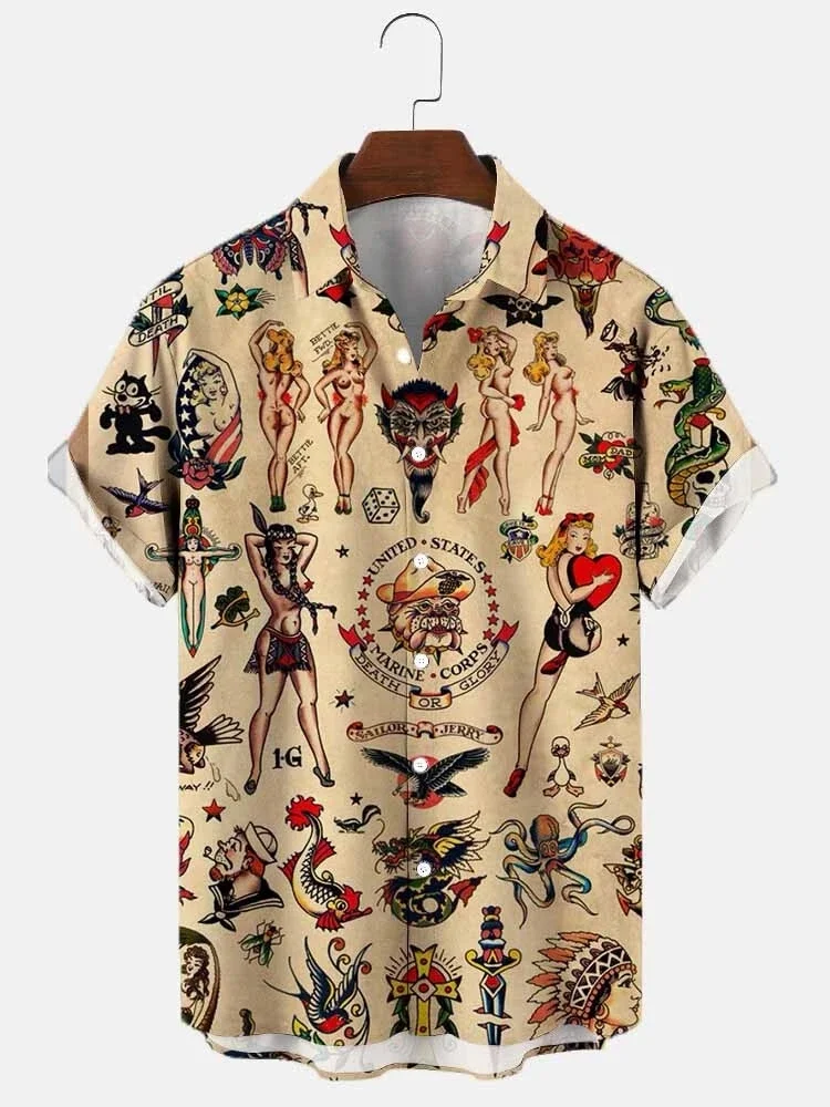 

Men Hawaii Short Sleeve Beach Shirt Summer Dress ung oversized 3D Printing Casual Street Wear New Tops Arrivals Stylish