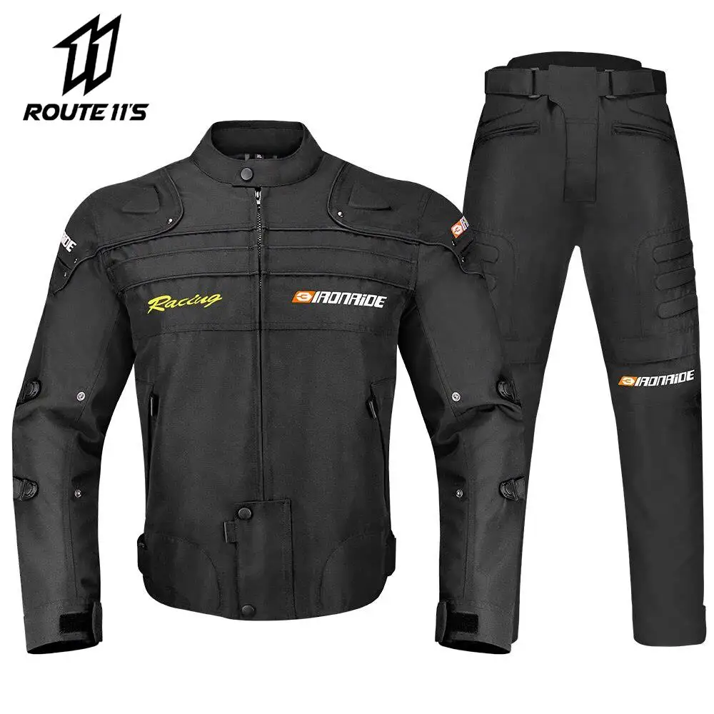 WaterproofMotorcycleJacketMotoJacketPantsRidingRacingMotorbike