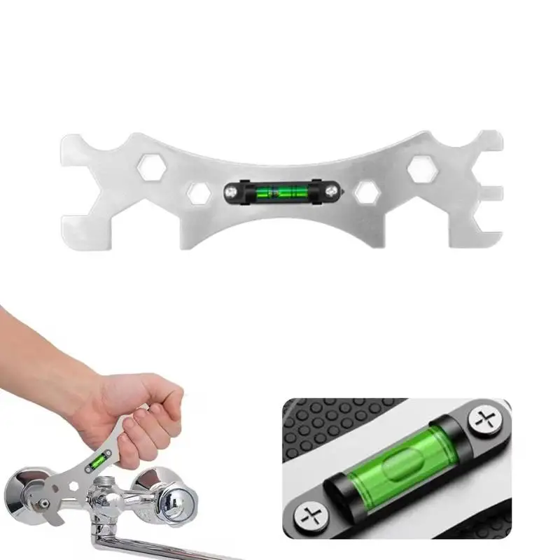 Precision Stainless Steel Pipe Leveler for Hot/Cold Water System and Faucets, Features Bubble Level Indicator